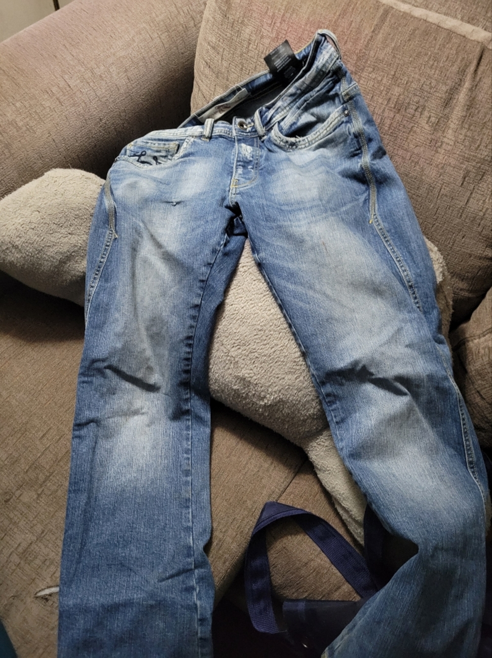 Men's Light Blue Washed Jeans